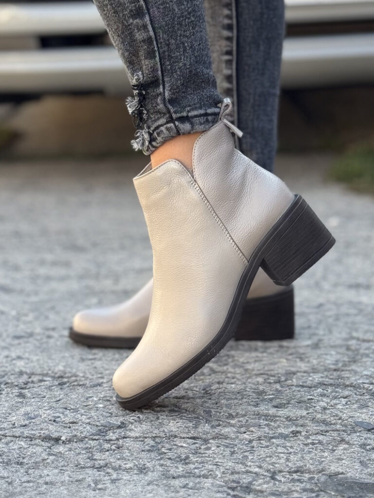 Zgrabne botki KAZADII LUIZA BEIGE skóra naturalna - obrazek 4