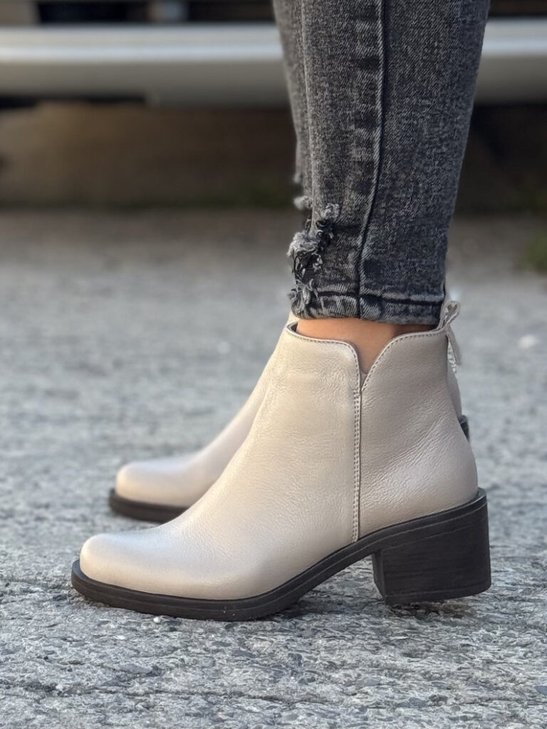 Zgrabne botki KAZADII LUIZA BEIGE skóra naturalna - obrazek 6
