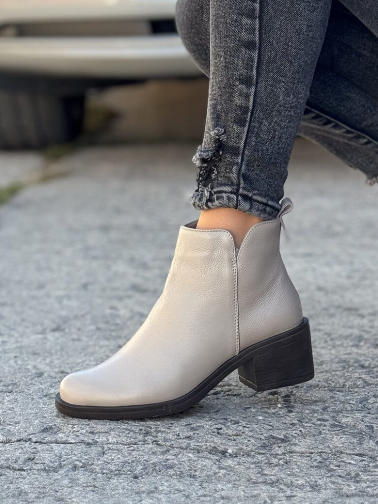 Zgrabne botki KAZADII LUIZA BEIGE skóra naturalna - obrazek 7