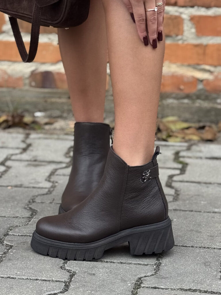 Botki KAZADII TIFFANY CZEKOLADA GRAIN skóra naturalna - obrazek 8