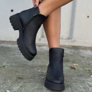 Botki KAZADII TIFFANY BLACK GRAIN skóra naturalna
