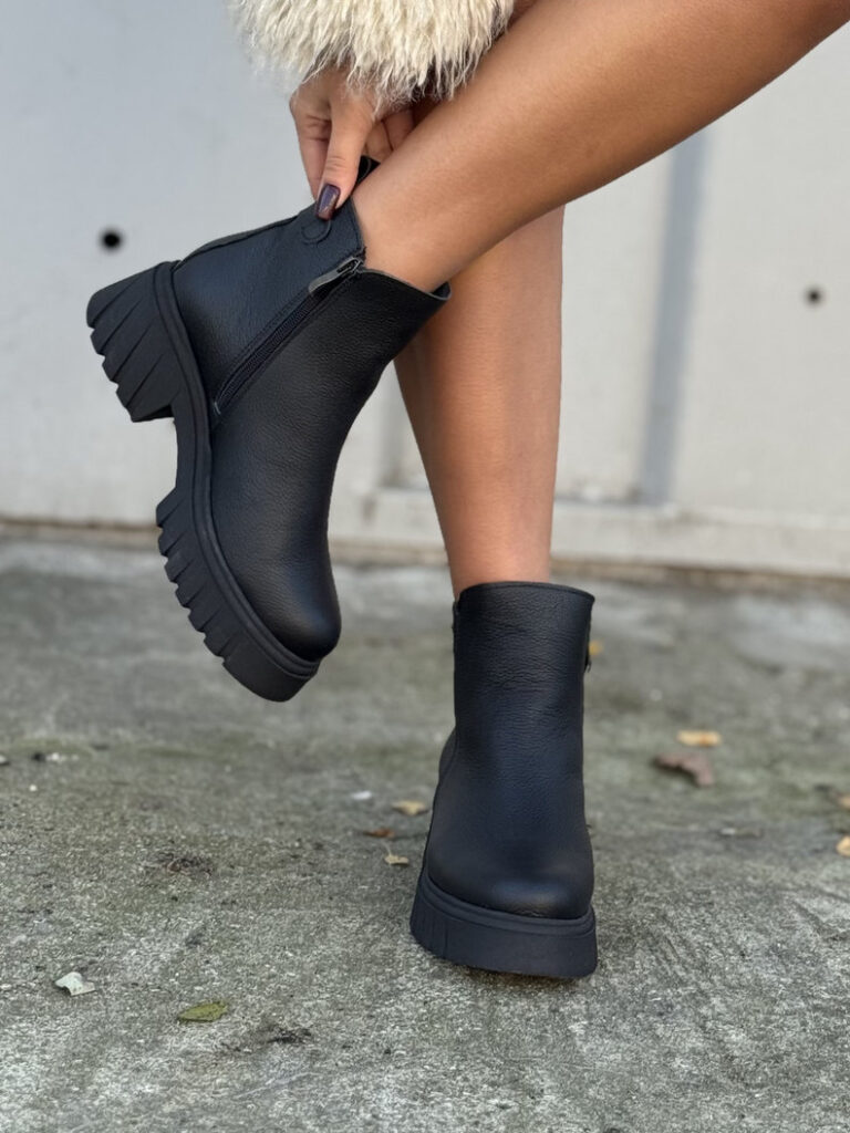 Botki KAZADII TIFFANY BLACK GRAIN skóra naturalna - obrazek 8