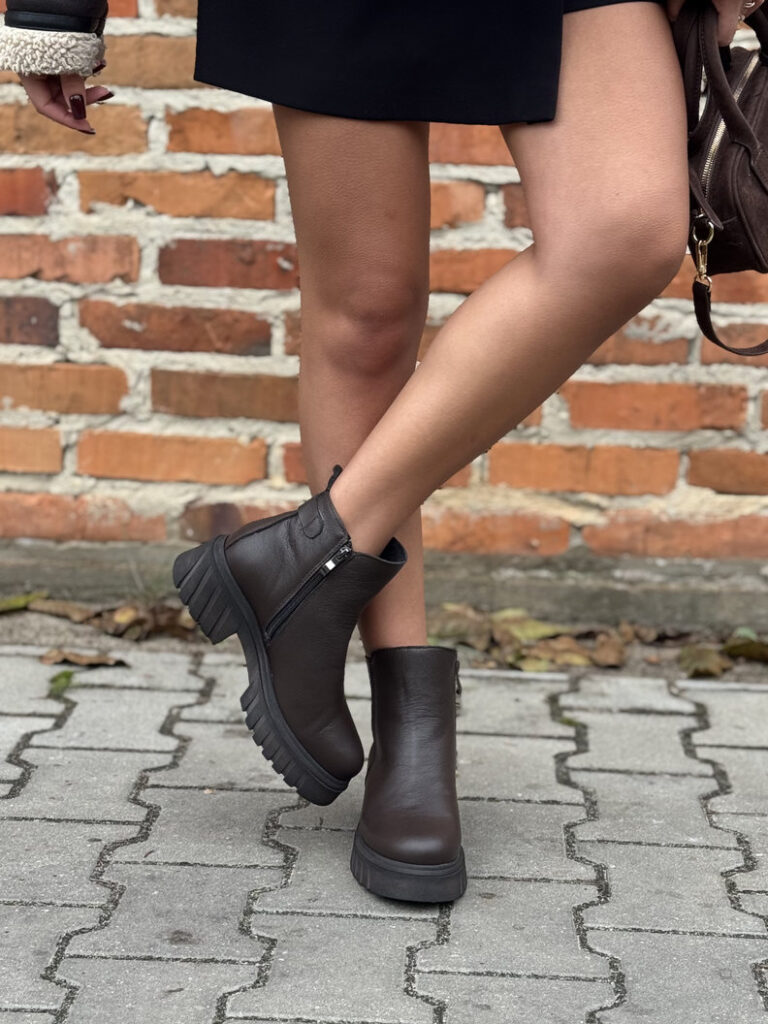 Botki KAZADII TIFFANY CZEKOLADA GRAIN skóra naturalna - obrazek 6