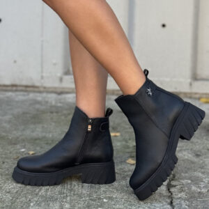 Botki KAZADII TIFFANY BLACK GRAIN skóra naturalna