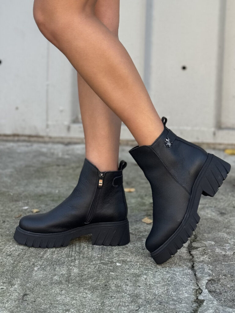 Botki KAZADII TIFFANY BLACK GRAIN skóra naturalna - obrazek 6