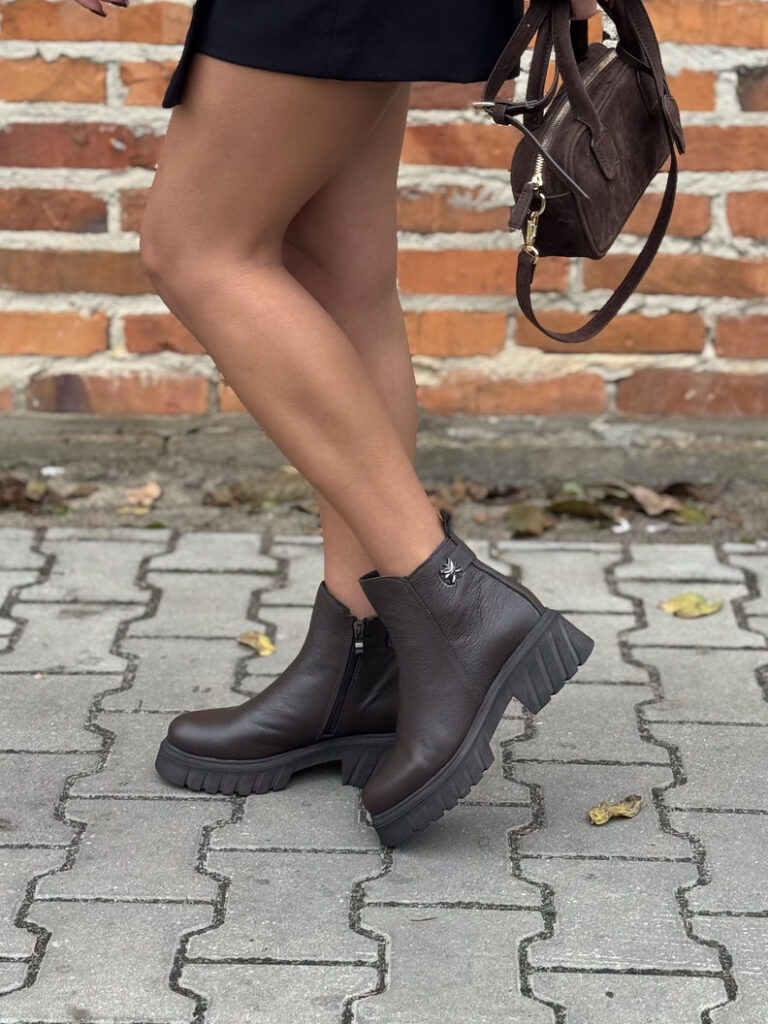 Botki KAZADII TIFFANY CZEKOLADA GRAIN skóra naturalna - obrazek 7
