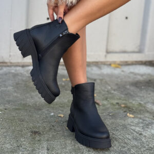 Botki KAZADII TIFFANY BLACK GRAIN skóra naturalna