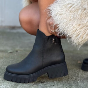 Botki KAZADII TIFFANY BLACK GRAIN skóra naturalna