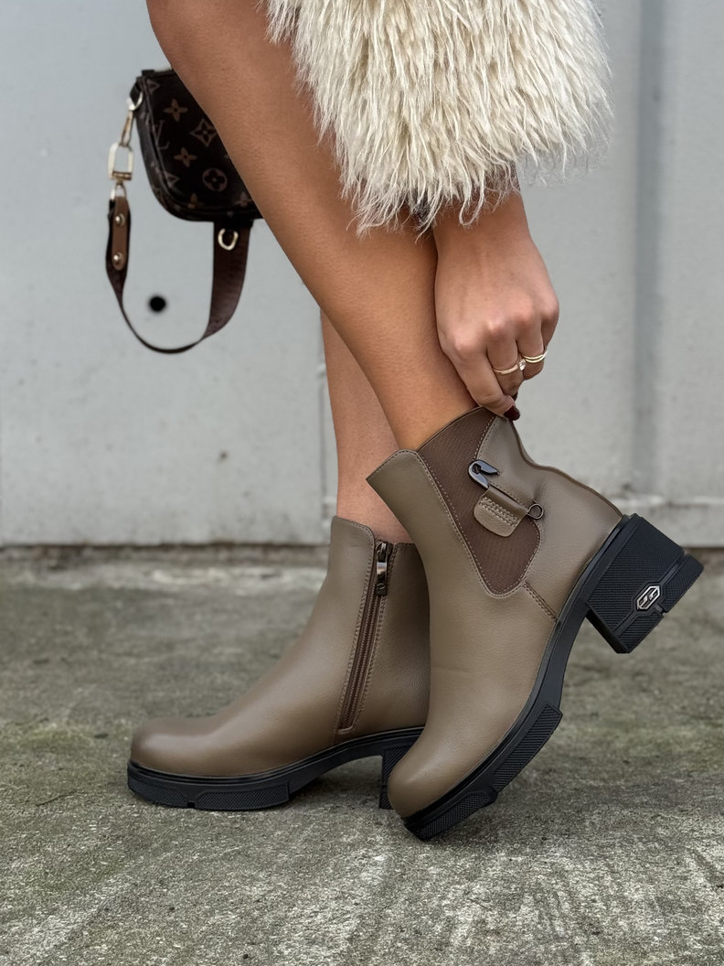 Botki MAVEN TAUPE na traperkowej podeszwie - obrazek 8