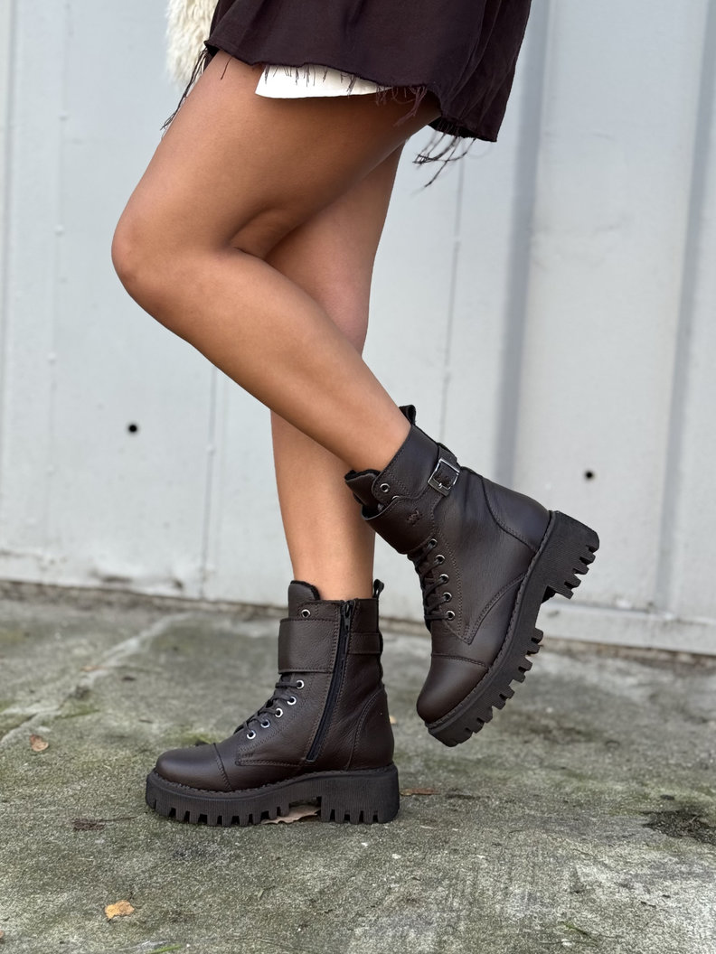 Botki traperki KAZADII BERGAMO CHOCO GRAIN skóra naturalna - obrazek 7