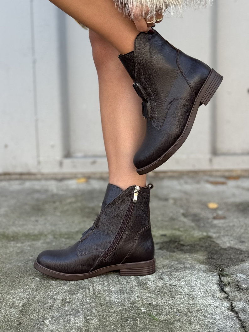 Botki workery KAZADII CHOCO VENEZIA skóra naturalna - obrazek 5