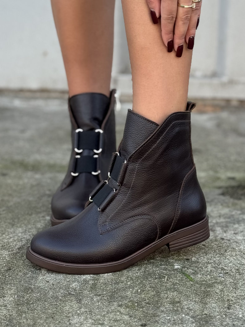 Botki workery KAZADII CHOCO VENEZIA skóra naturalna