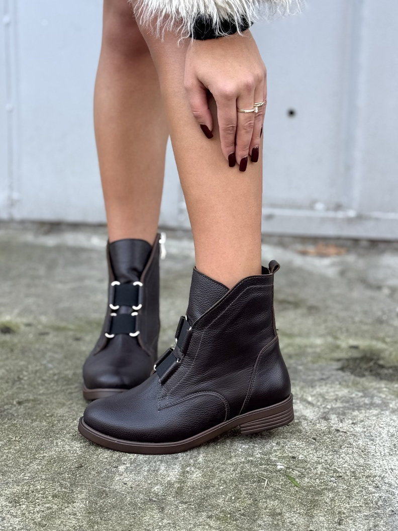 Botki workery KAZADII CHOCO VENEZIA skóra naturalna - obrazek 7