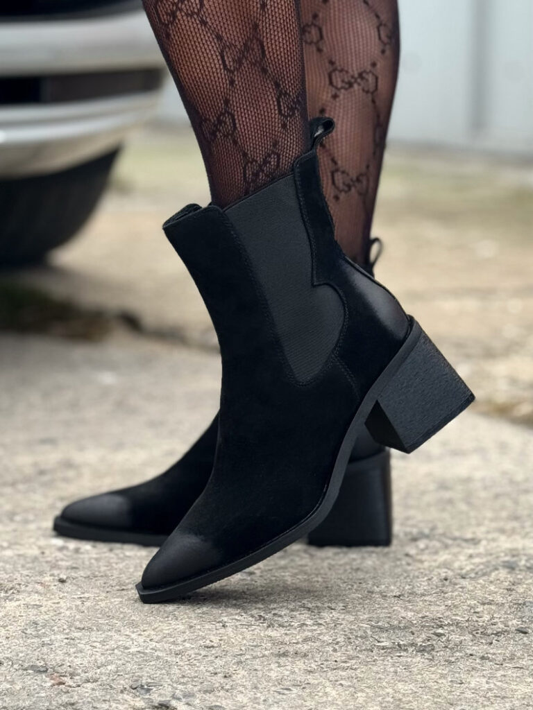 ELEGANCKIE BOTKI PORTOFINO BLACK na obcasie skóra naturalna - obrazek 6