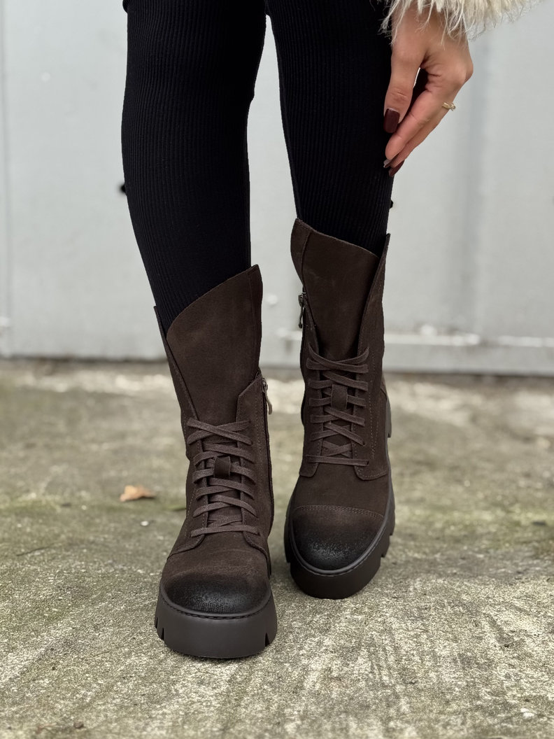 Lekkie botki KAZADII LUCCA CHOCO SUEDE skóra naturalna - obrazek 4