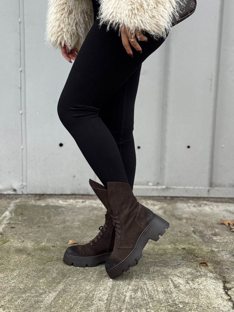 Lekkie botki KAZADII LUCCA CHOCO SUEDE skóra naturalna - obrazek 9