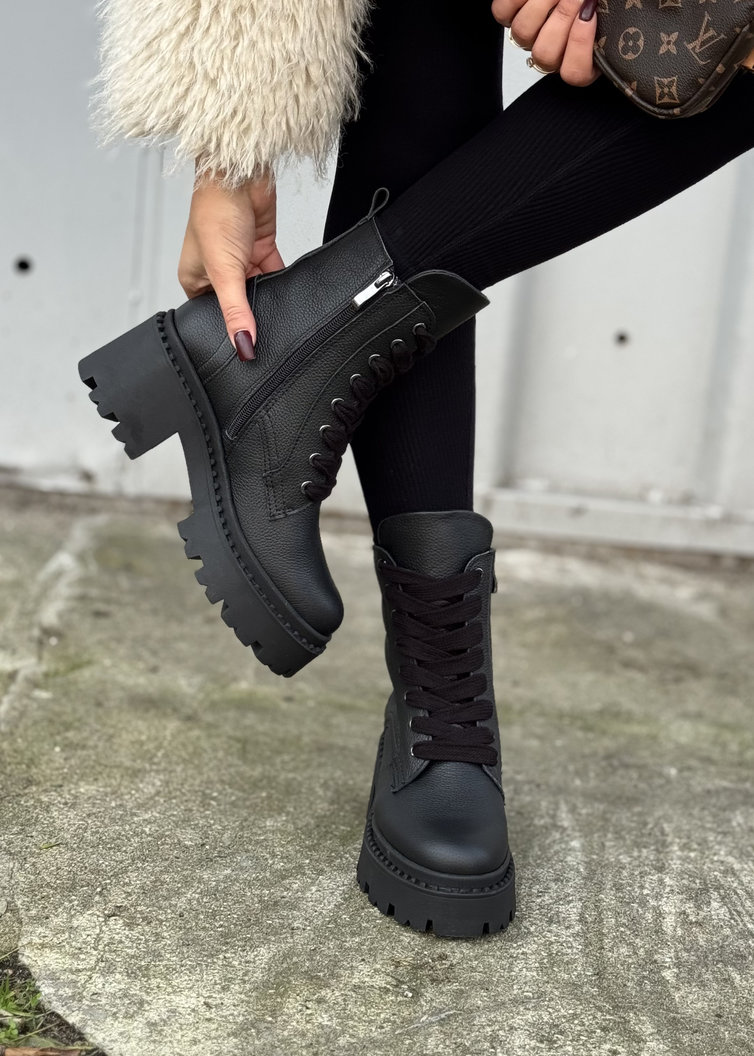 Lekkie botki KAZADII VEYRA BLACK GRAIN skóra naturalna - obrazek 6