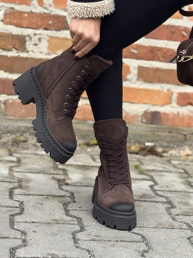 Lekkie botki KAZADII VEYRA CHOCO skóra naturalna - obrazek 9