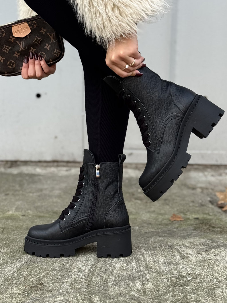 Lekkie botki KAZADII VEYRA BLACK GRAIN skóra naturalna - obrazek 5