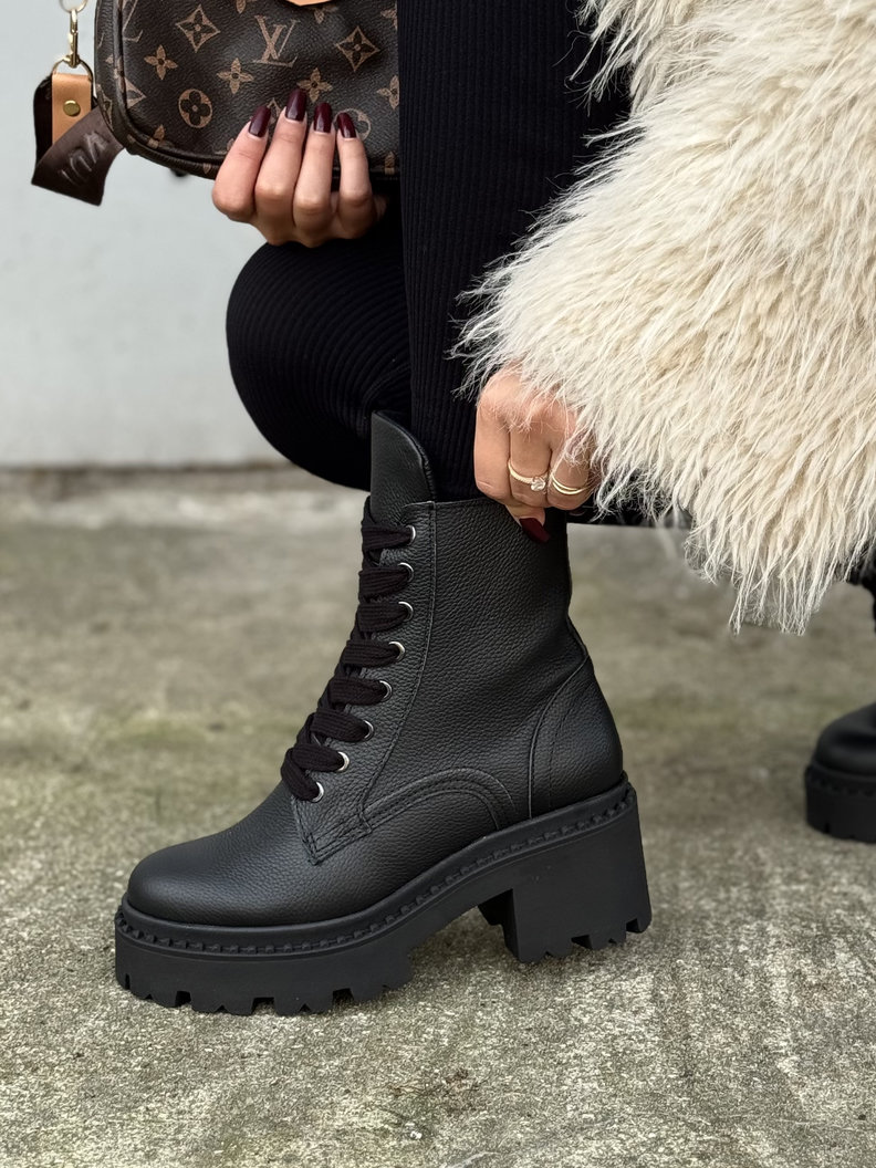 Lekkie botki KAZADII VEYRA BLACK GRAIN skóra naturalna - obrazek 4