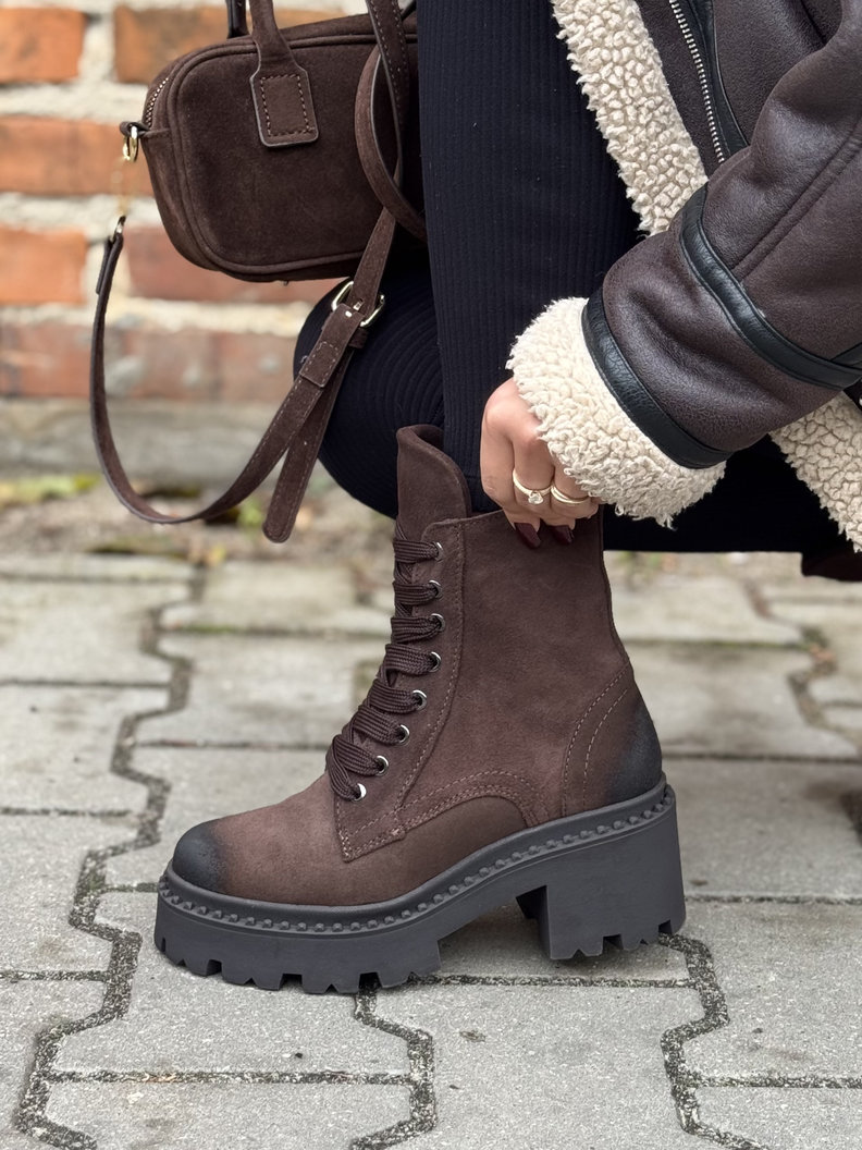 Lekkie botki KAZADII VEYRA CHOCO skóra naturalna - obrazek 5