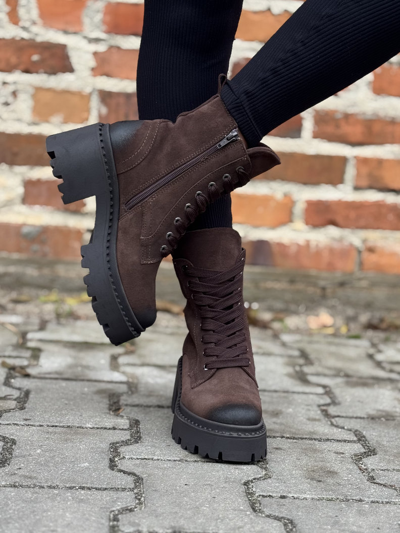 Lekkie botki KAZADII VEYRA CHOCO skóra naturalna - obrazek 7