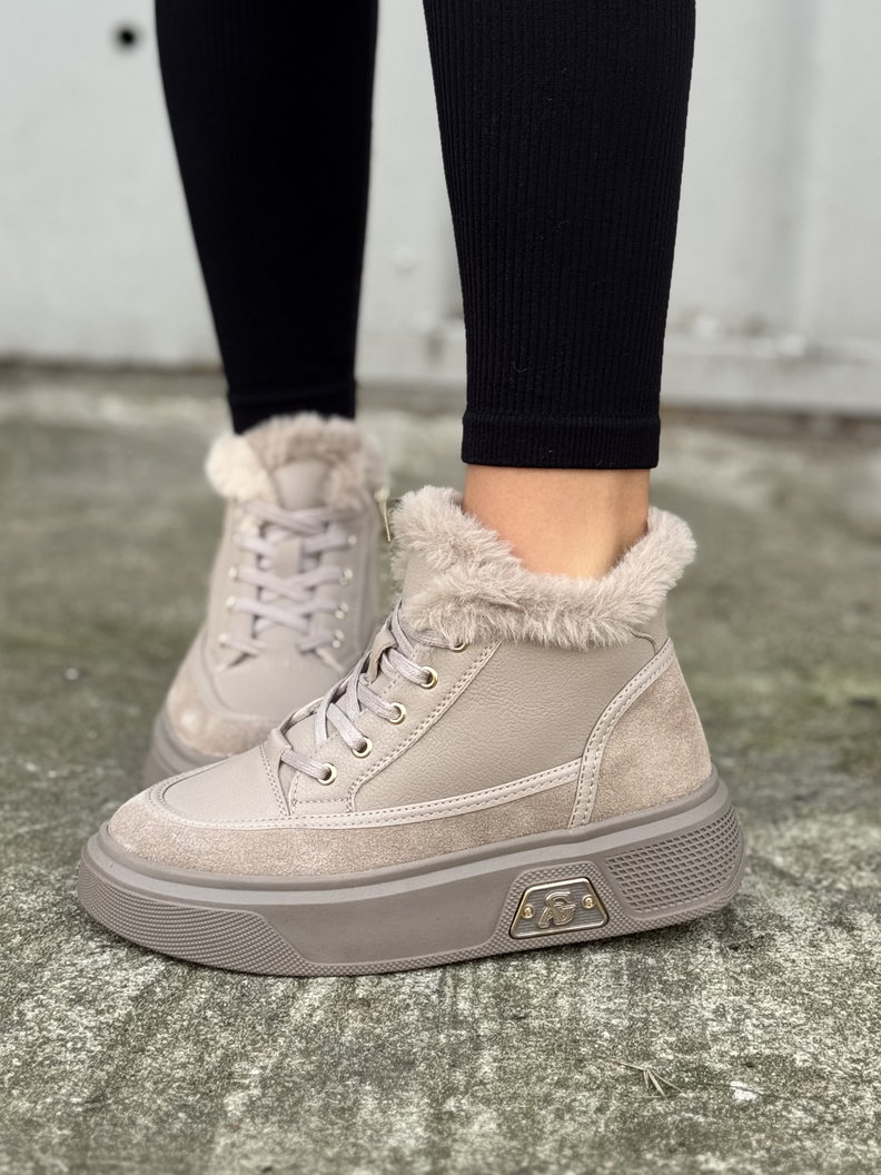 Lekkie botki NORD TAUPE skóra naturalna