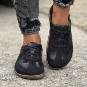 Lekkie trampki KAZADII BAREFOOT FREEWALK BLACK skóra naturalna
