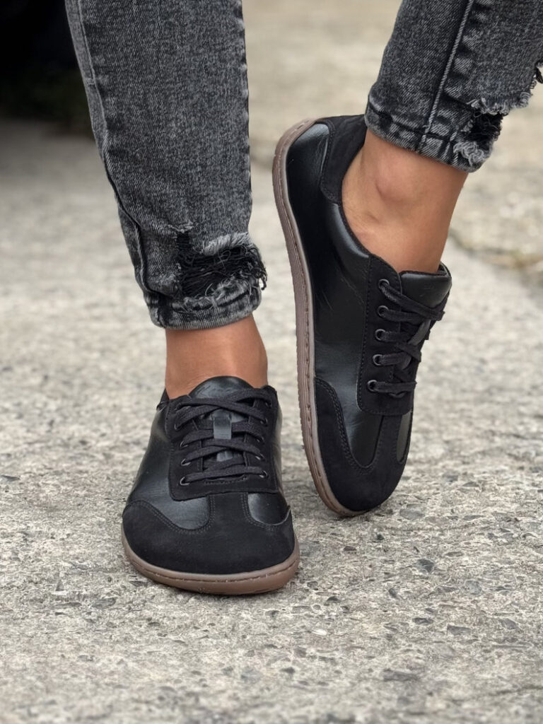 Lekkie trampki KAZADII BAREFOOT FREEWALK BLACK skóra naturalna - obrazek 6