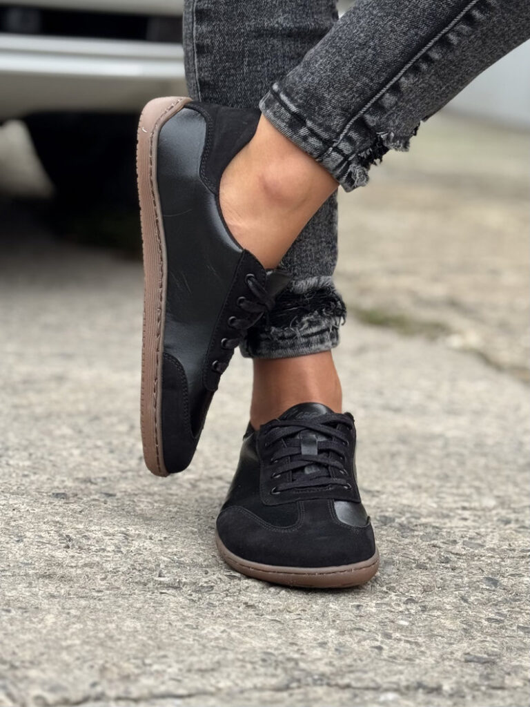 Lekkie trampki KAZADII BAREFOOT FREEWALK BLACK skóra naturalna - obrazek 7
