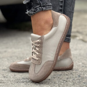 Lekkie trampki KAZADII BAREFOOT FREEWALK BEIGE skóra naturalna