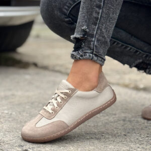 Lekkie trampki KAZADII BAREFOOT FREEWALK BEIGE skóra naturalna