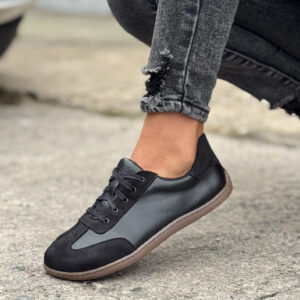 Lekkie trampki KAZADII BAREFOOT FREEWALK BLACK skóra naturalna
