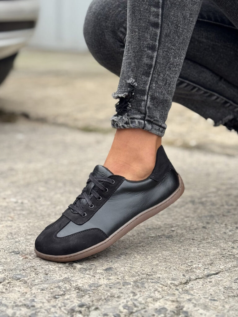 Lekkie trampki KAZADII BAREFOOT FREEWALK BLACK skóra naturalna - obrazek 5