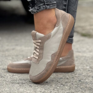 Lekkie trampki KAZADII BAREFOOT SOUL BEIGE skóra naturalna