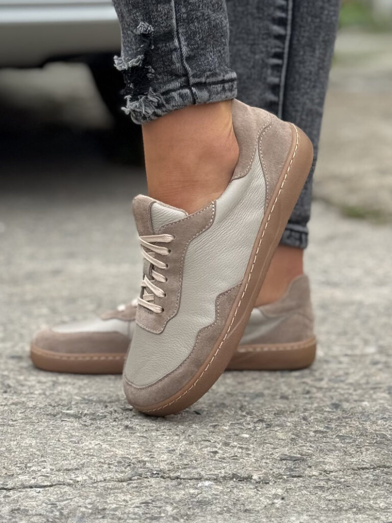 Lekkie trampki KAZADII BAREFOOT SOUL BEIGE skóra naturalna - obrazek 6