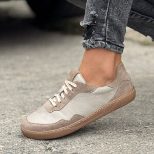 Lekkie trampki KAZADII BAREFOOT SOUL BEIGE skóra naturalna