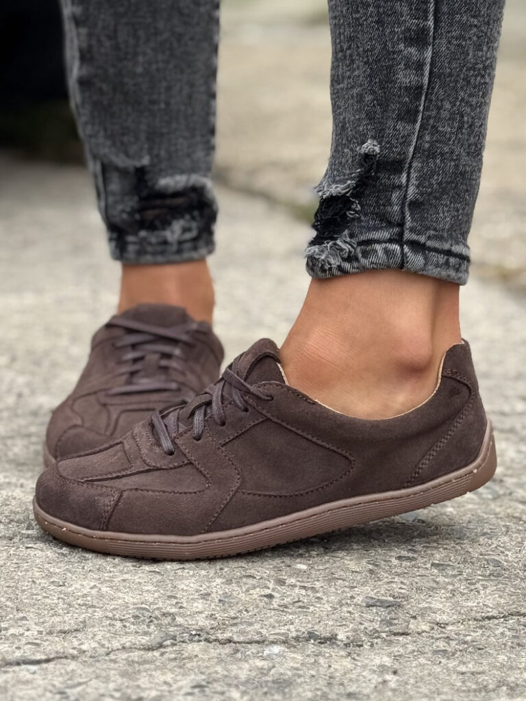 Lekkie trampki KAZADII CHOCO BAREFOOT SOFT skóra naturalna - obrazek 3