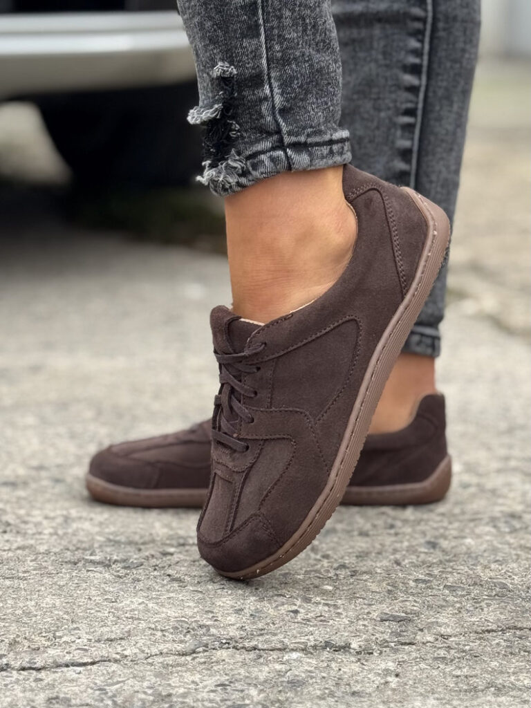 Lekkie trampki KAZADII CHOCO BAREFOOT SOFT skóra naturalna - obrazek 5