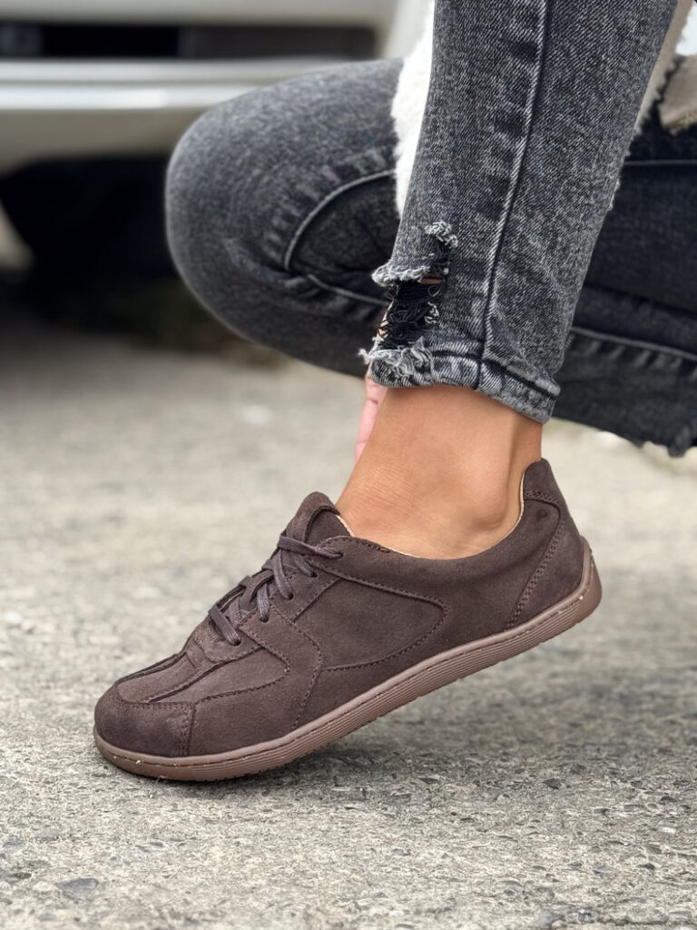 Lekkie trampki KAZADII CHOCO BAREFOOT SOFT skóra naturalna - obrazek 8