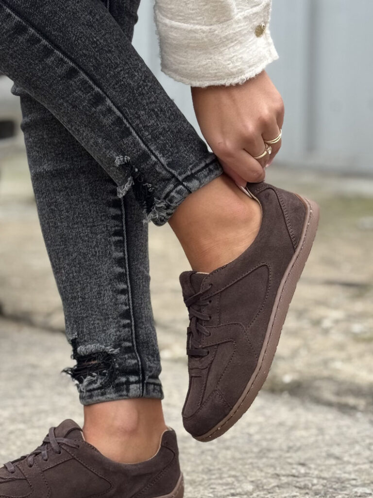 Lekkie trampki KAZADII CHOCO BAREFOOT SOFT skóra naturalna - obrazek 6