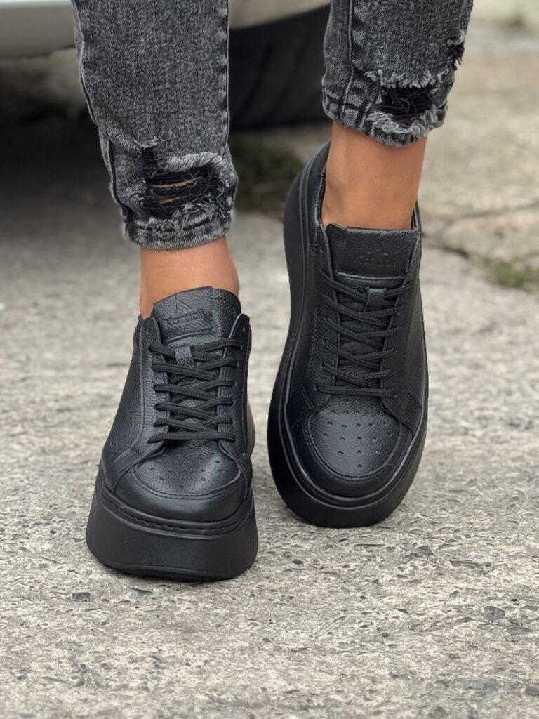 Lekkie trampki KAZADII MILANO BLACK skóra naturalna - obrazek 3
