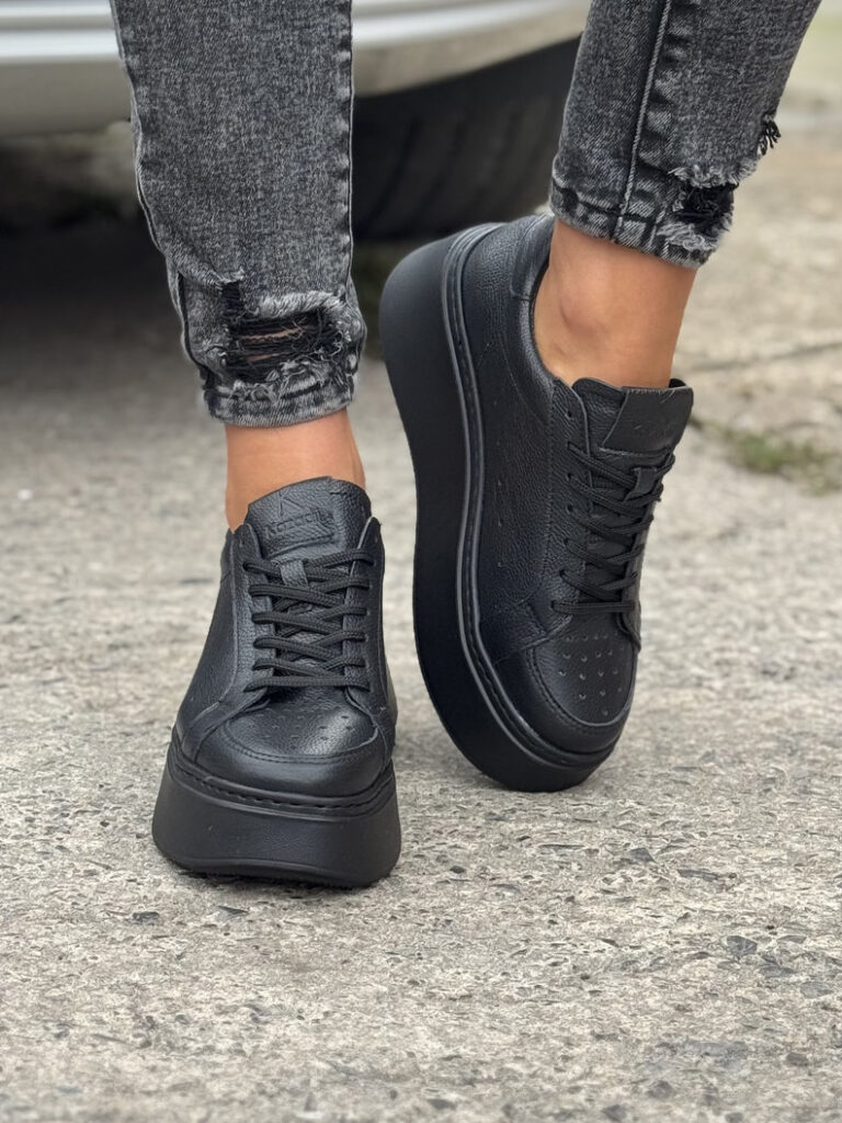 Lekkie trampki KAZADII MILANO BLACK skóra naturalna - obrazek 4