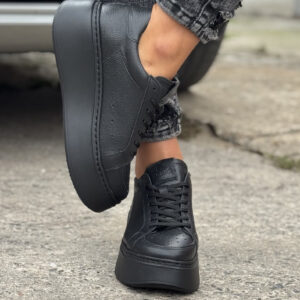 Lekkie trampki KAZADII MILANO BLACK skóra naturalna