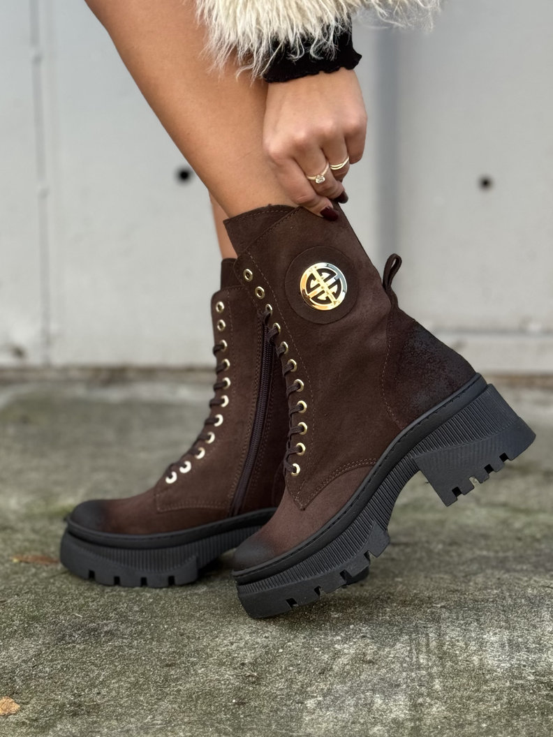 Lekkie traperki MEVISA2 CHOCO SUEDE skóra naturalna - obrazek 9