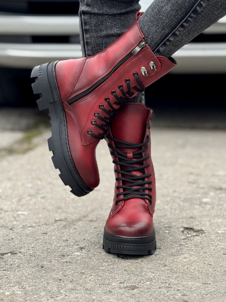 Mega lekkie botki ALESS RED skóra naturalna - obrazek 4