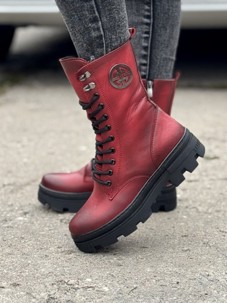 Mega lekkie botki ALESS RED skóra naturalna - obrazek 3