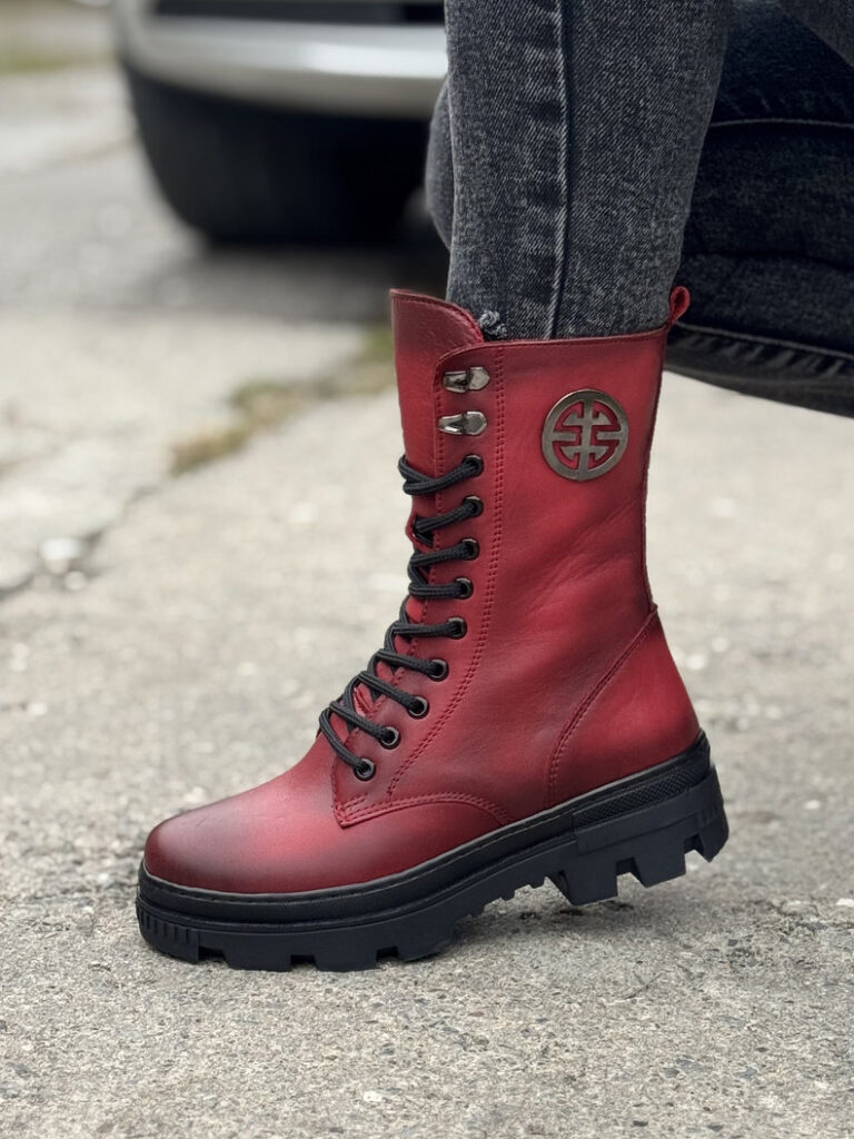 Mega lekkie botki ALESS RED skóra naturalna - obrazek 6