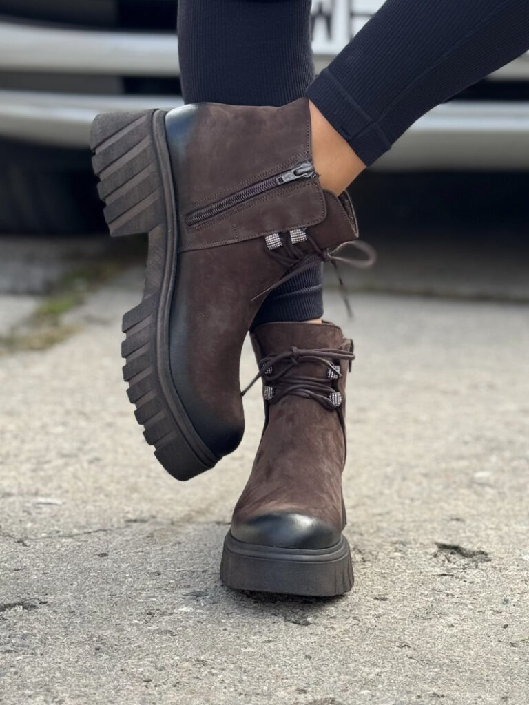 Mega lekkie botki MILANO CHOCO skóra naturalna - obrazek 4