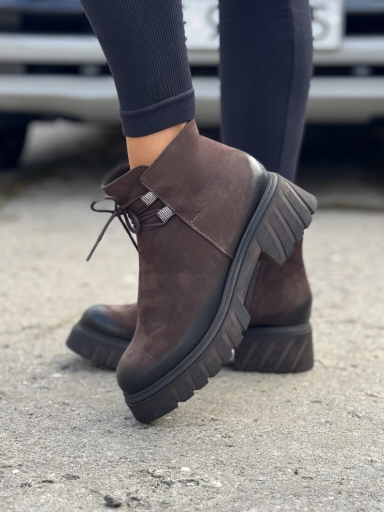 Mega lekkie botki MILANO CHOCO skóra naturalna - obrazek 5